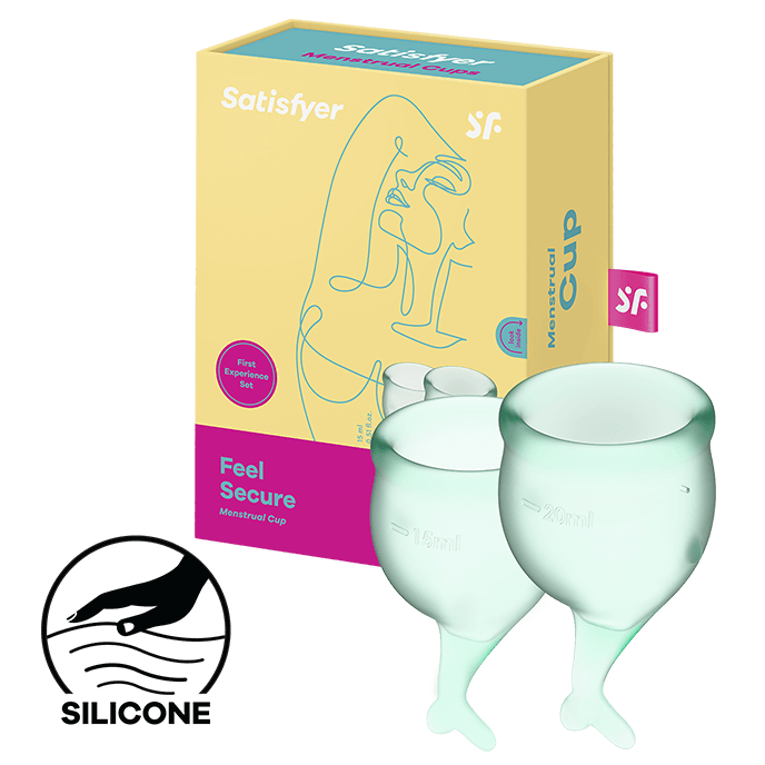 SATISFYER 'FEEL SECURE - MENSTRUAL CUP SET', 15 & 20 ML ZELENA