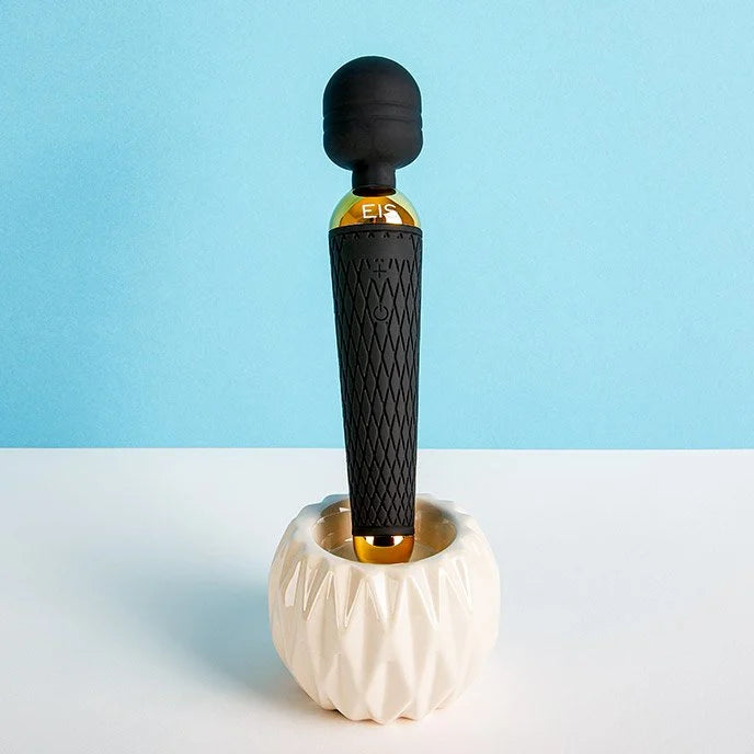 SILIKONSKI MASAŽER, 19.5 CM CRNI