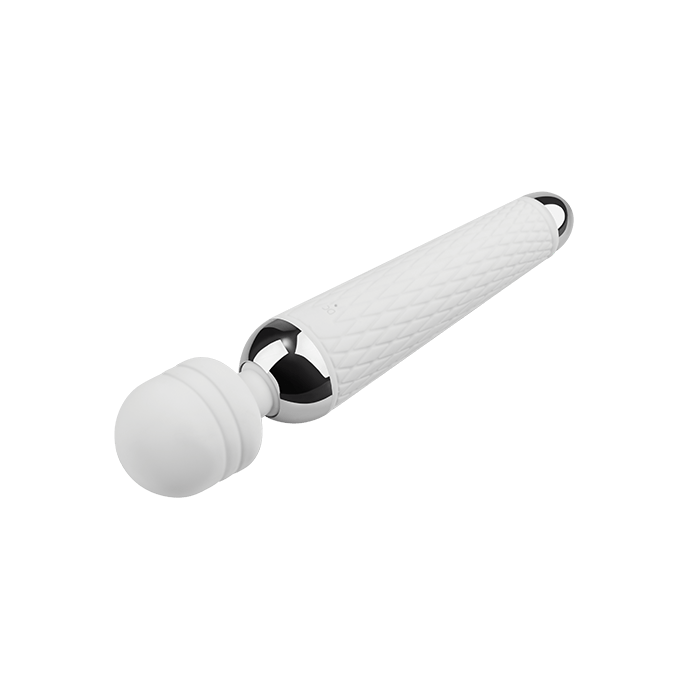 SILIKONSKI MASAŽER, 19.5 CM BELI